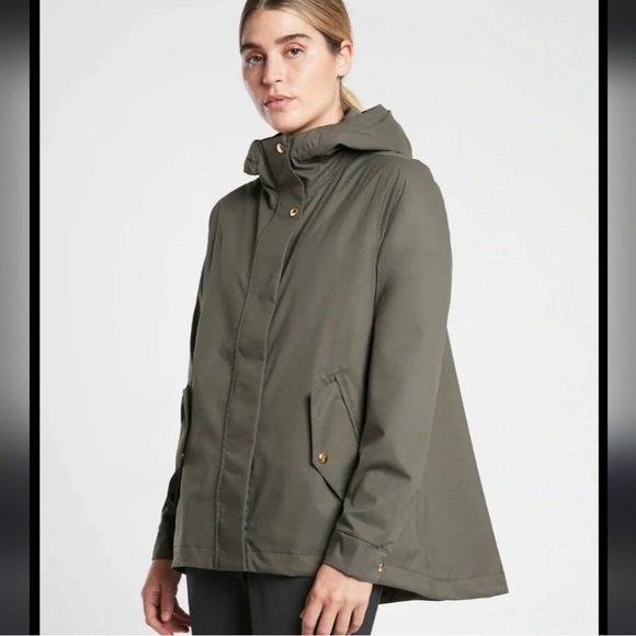 Athleta Surto Waterproof Jacket in Mountain Olive Green Size XXSmall - Picture 1 of 13